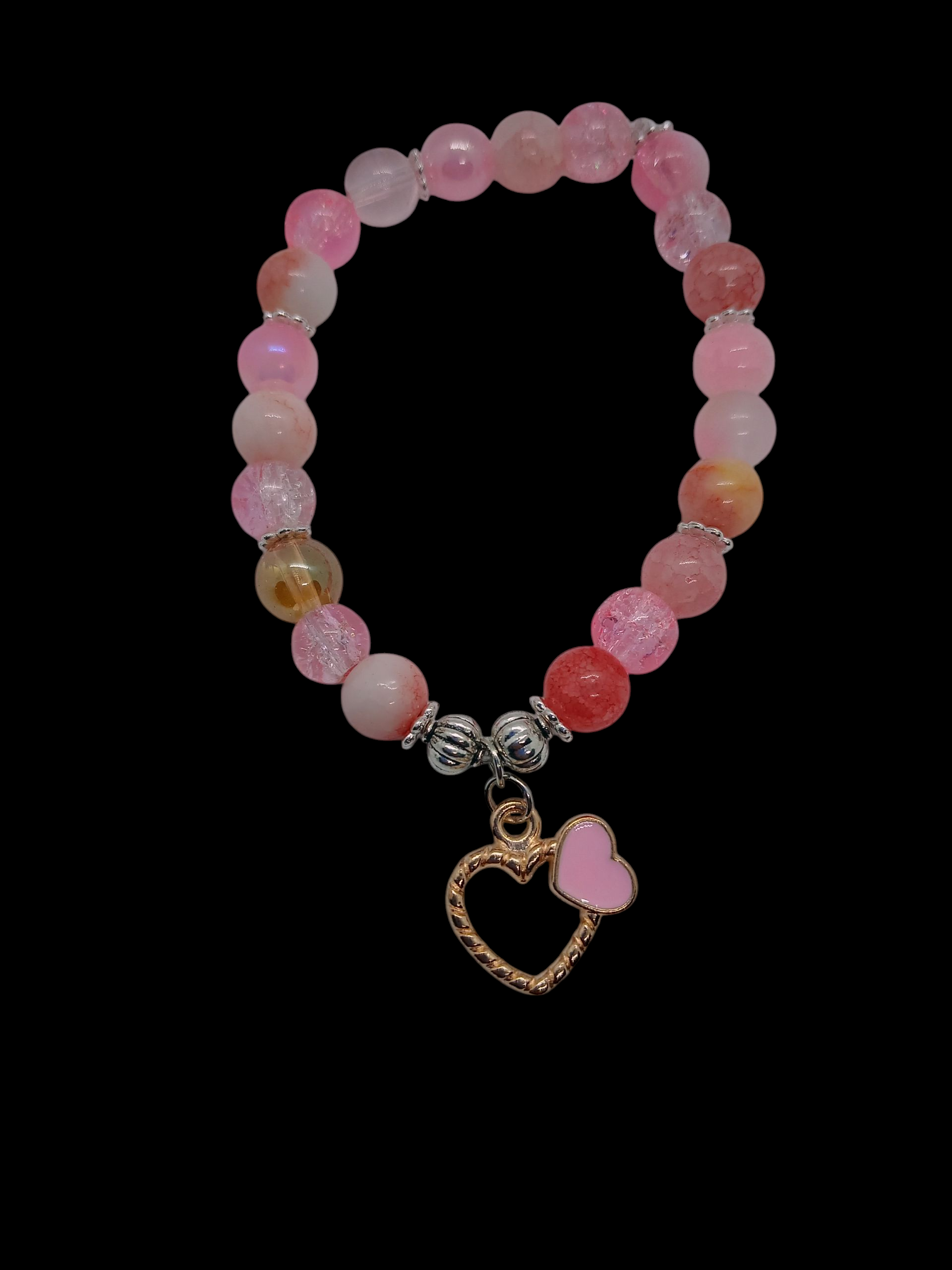 Pink Heart Charm Bracelet