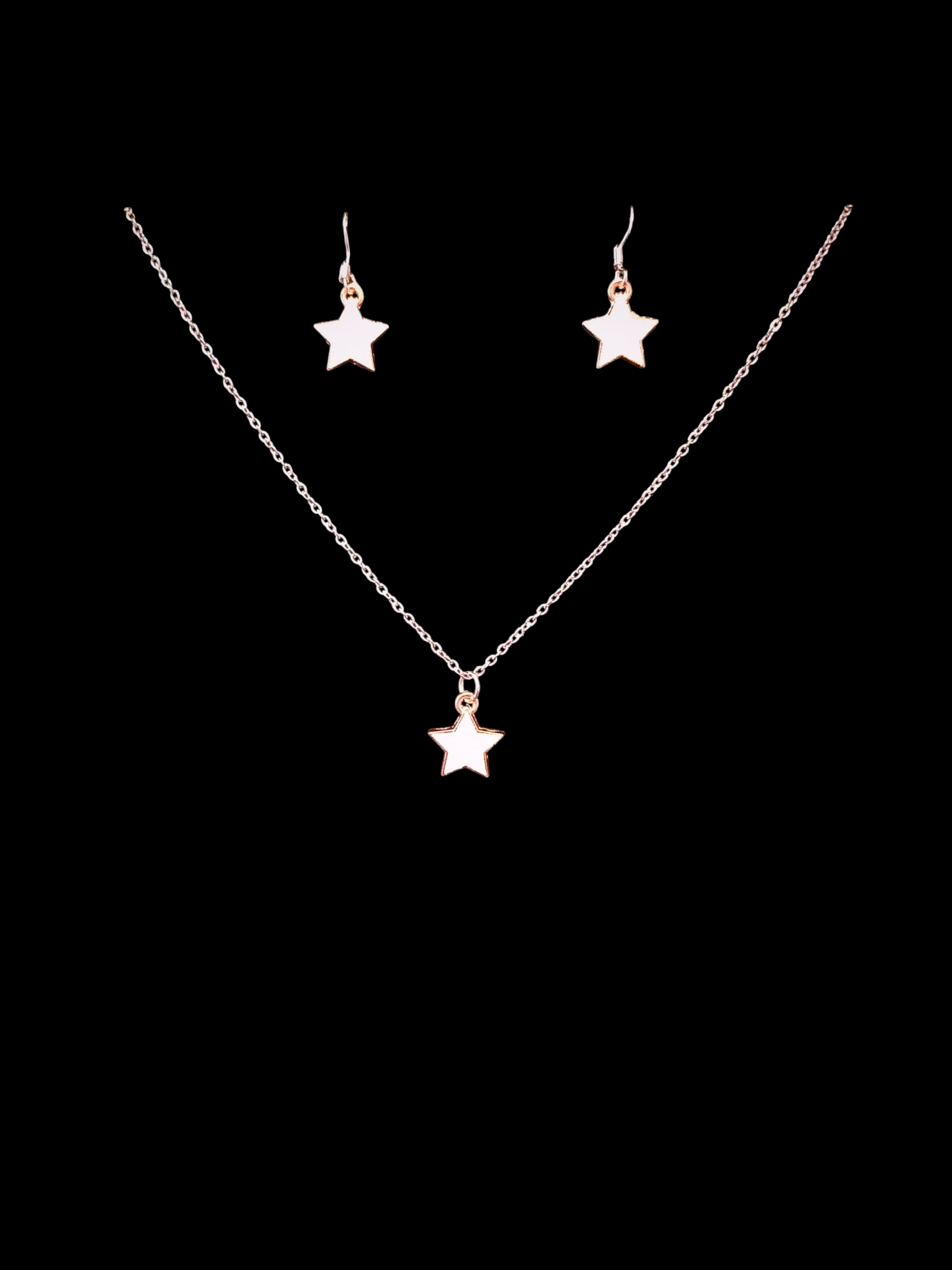 White Star Earrings & Necklace Set